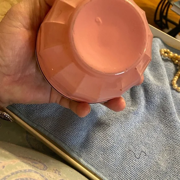 Vintage sugar bowl with metal flip lid - Picture 3 of 7